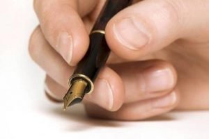 schrijven met een vulpen